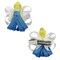 Wrapables Angel, Butterfly, Ladybug, Caterpillar Ribbon Sculpture Hair Clips with Chevron Hair Clip / Hair Bow Holder, Hot Pink
